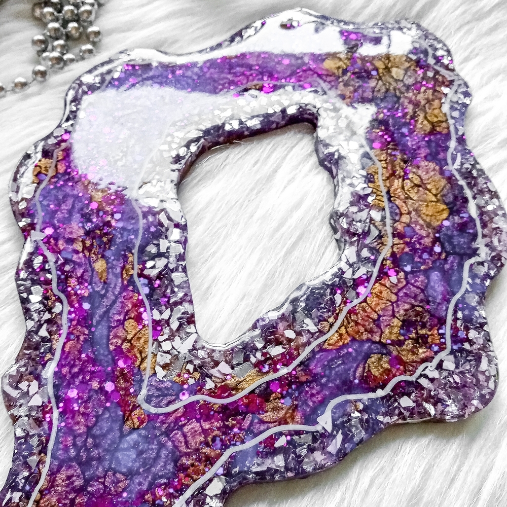 Resin Geode, Centerpiece, Decor, Purple
